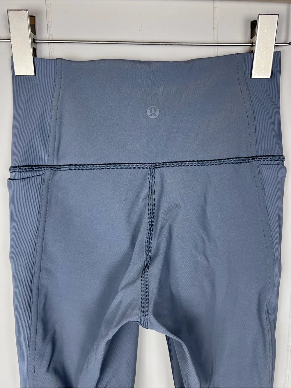 Lululemon Wunder Under High Rise Tight Ribbed 28” Inseam Steam Blue Size 4